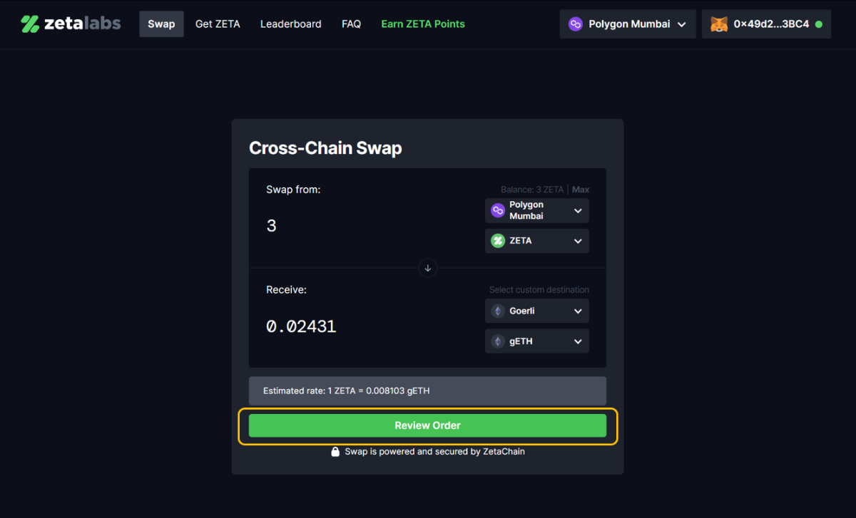 zetachain swap 1